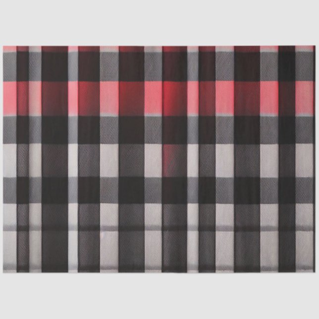 Red Black Abstract Plaid Modern Collection Tissue Paper (Front)