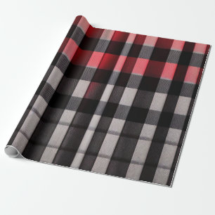 Red Black Abstract Plaid Modern Collection Wrapping Paper