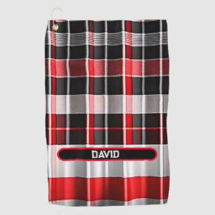 Red Black Abstract Plaid Popular Collection Golf Towel