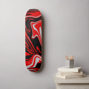 Red & Black Abstract Skateboard