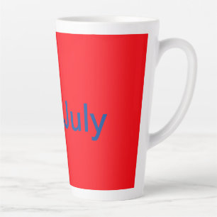 Red black American day 4th july add text simple Latte Mug