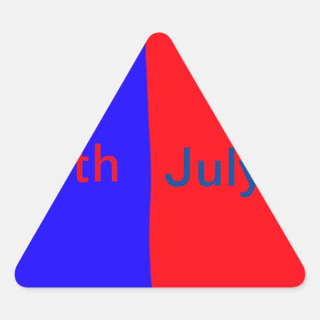 Red black American day 4th july add text simple  Triangle Sticker (Front)