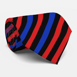 Red, Black and Blue Stripes Neck Tie