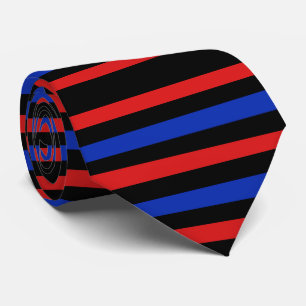 Red, Black and Blue Stripes Tie