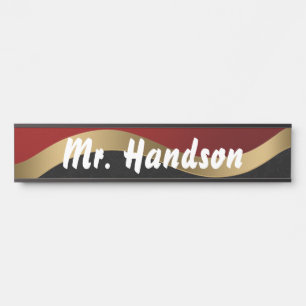 Red Black and Gold Door Sign