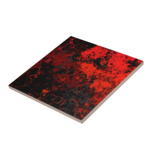 Red, Black and Gray Marble Abstract Tile