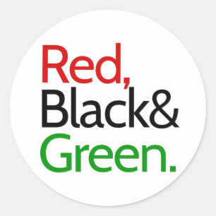 Red, Black and Green-African American  Classic Round Sticker