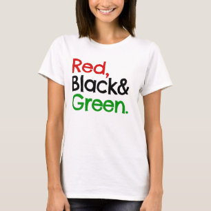 Red, Black and Green-African American T-Shirt