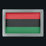 Red, Black and Green Flag Belt Buckle<br><div class="desc">The 3 Pan-African colours on the flag represent: RED: the blood that unites all people of Black African ancestry, and shed for liberation; BLACK: black people whose existence as a nation, though not a nation-state, is affirmed by the existence of the flag; and GREEN: the abundant natural wealth of Africa....</div>