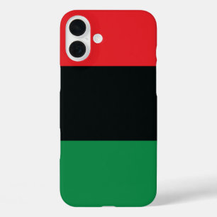 Red, Black and Green Flag iPhone 16 Plus Case