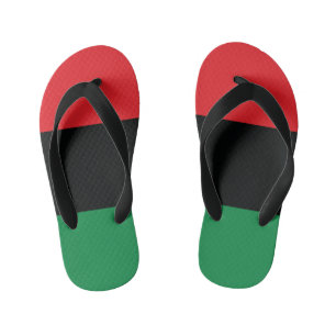 Red, Black and Green Flag Kid's Jandals