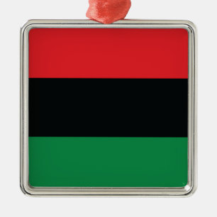 Red, Black and Green Flag Metal Tree Decoration