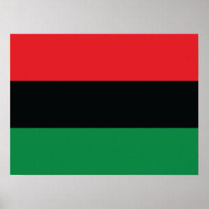 Red, Black and Green Flag Poster