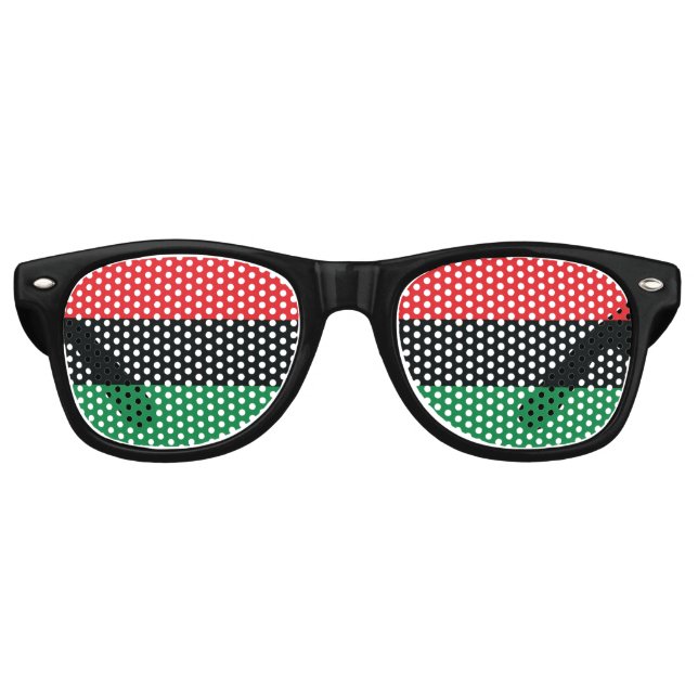 Red, Black and Green Flag Retro Sunglasses (Front)