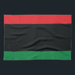 Red, Black and Green Flag Tea Towel<br><div class="desc">The 3 Pan-African colours on the flag represent: RED: the blood that unites all people of Black African ancestry, and shed for liberation; BLACK: black people whose existence as a nation, though not a nation-state, is affirmed by the existence of the flag; and GREEN: the abundant natural wealth of Africa....</div>