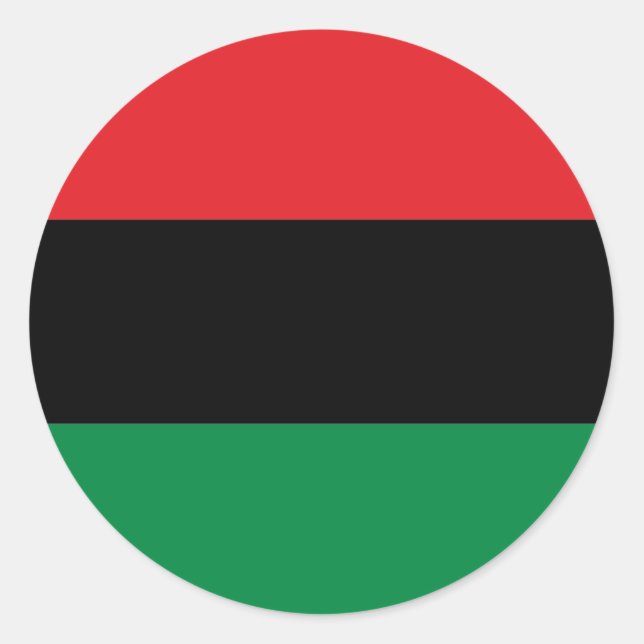 Red Black and Green Pan-African UNIA flag Classic Round Sticker (Front)