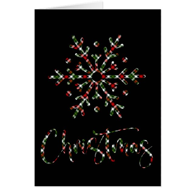 Red, Black and Green Plaid Snowflake Cut Out (Front)