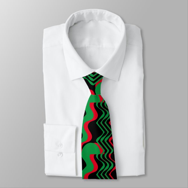 RED BLACK AND GREEN TIE (Tied)