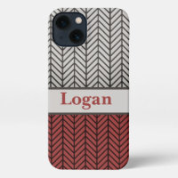 Red Black and Grey Black Masculine Chevron Pattern