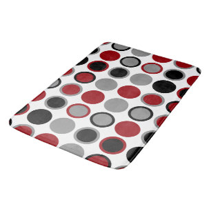 Red, Black and Grey Circles Bath Mat