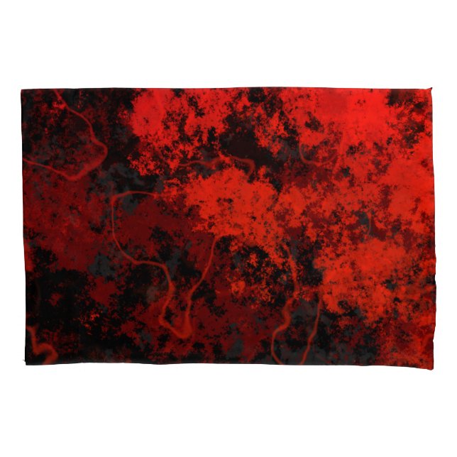 Red, Black and Grey Marble Abstract Pillowcase (Front)