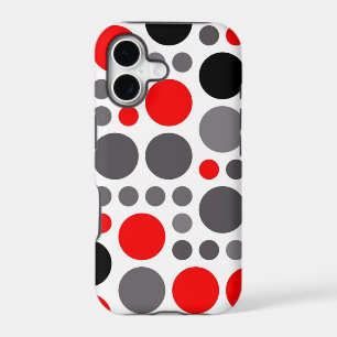 Red, black and grey polka dots seamless graphic
