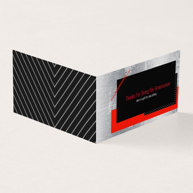 Red, black, and grey thank you card (Outside)