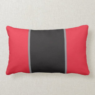 Red Black and Grey Throw Pillow