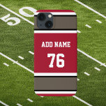 Red Black and Pewter Sports Stripe iPhone 13 Case<br><div class="desc">Great item for the Tampa Bay fan in your life. Red,  Pewter and Black football jersey style stripe design. The colours we have chosen for this series of cases will match your favourite teams colours,  we just can't mention them here. Perfect gift for football fans.</div>