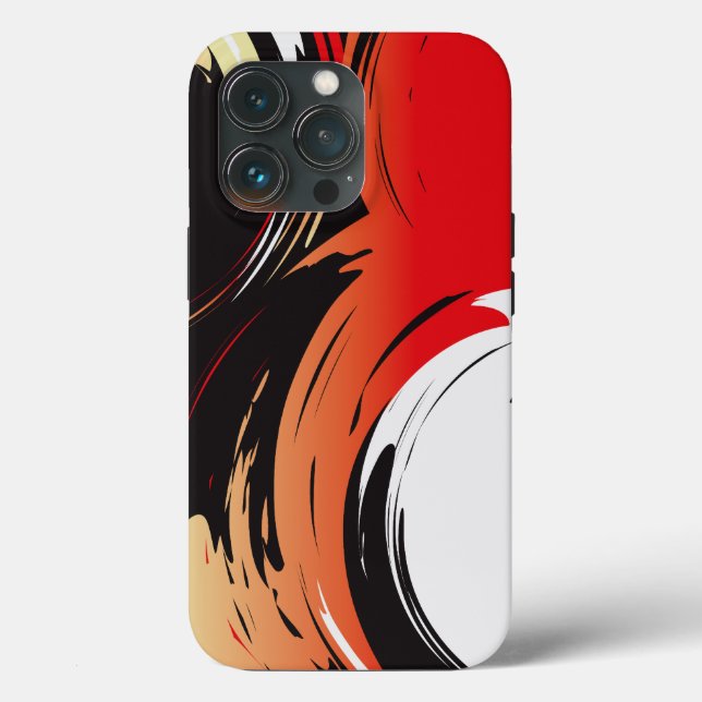 Red Black and White Abstract Art Case-Mate iPhone Case (Back)