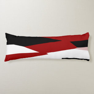 Red black and white abstract body cushion