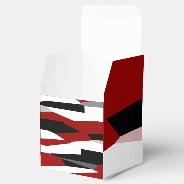 Red black and white abstract   favour box (Opened)