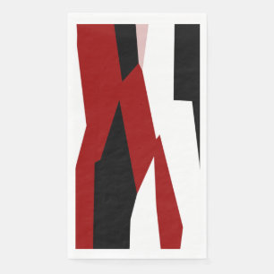 Red black and white abstract napkin