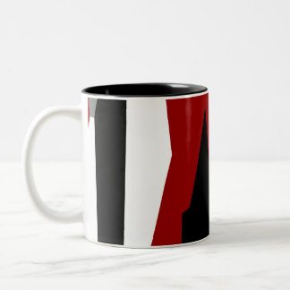 Red black and white abstract   Two-Tone coffee mug