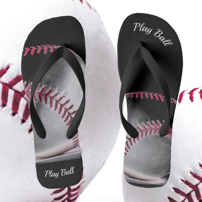 Red Black and White Baseball Jandals (Creator Uploaded)