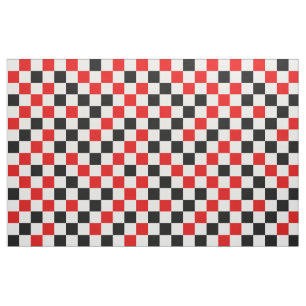 Red Black and White Chequered Fabric