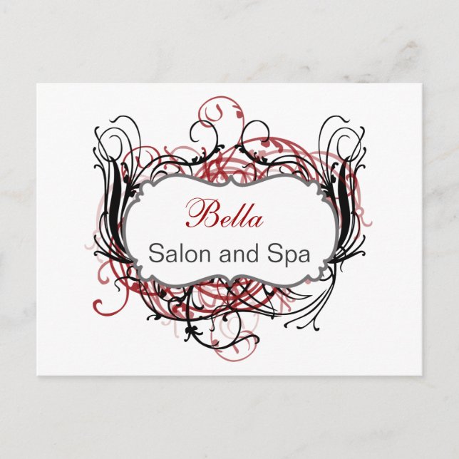 red black and white Chic Business Thank You Cards (Front)