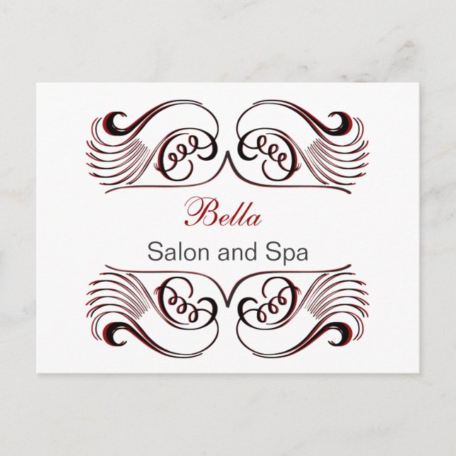 red black and white Chic Business Thank You Cards (Front)
