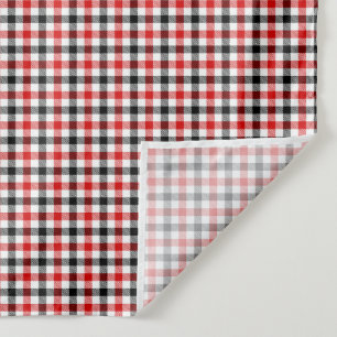 Red Black and White Gingham Check Tapestry