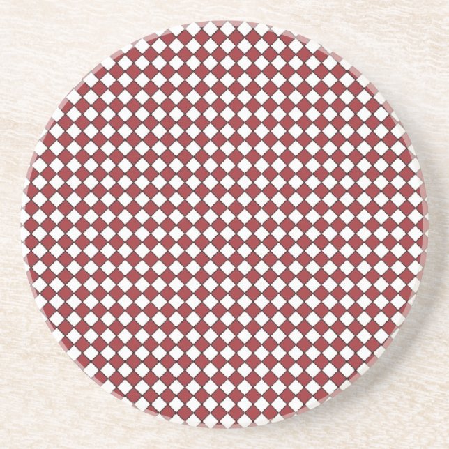 Red, Black and White Gingham coaster (Front)