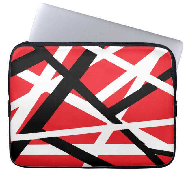 Red, Black, and White Graphic  Laptop Sleeve (Front)