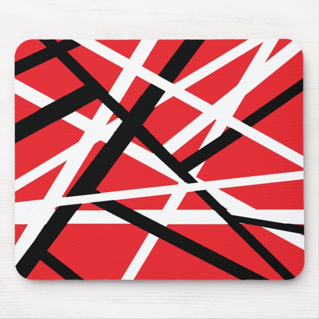 red, black, and white graphic mouse pad (Front)
