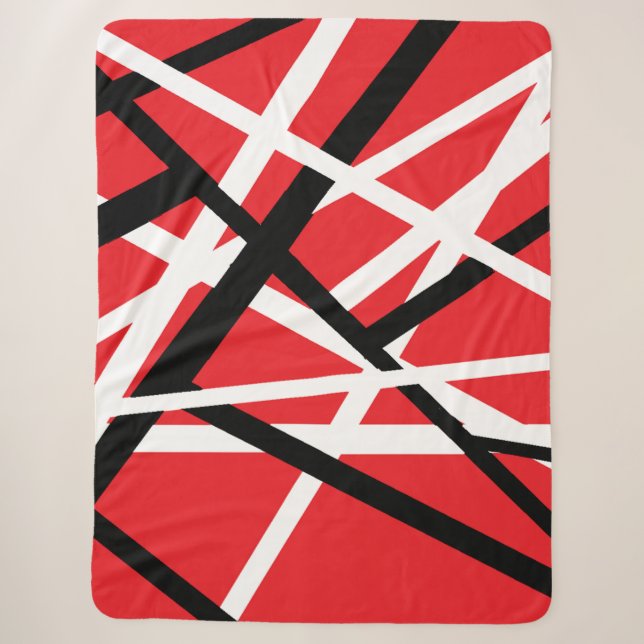 red, black, and white graphic sherpa blanket (Front)