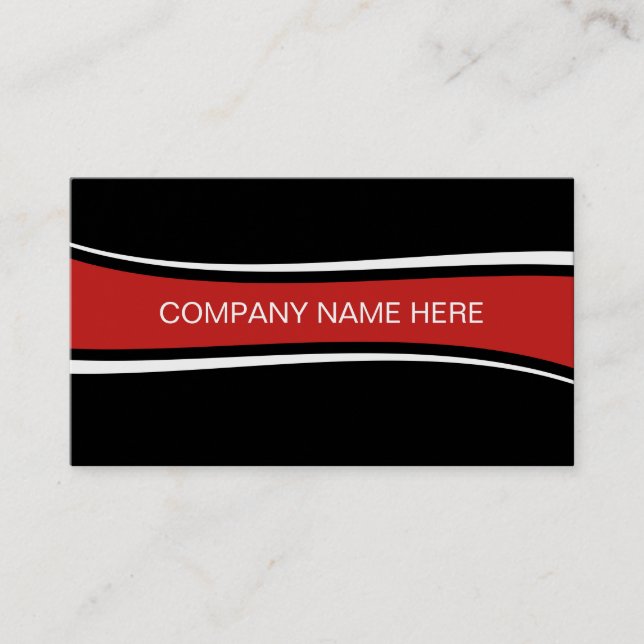 Red Black And White Modern Design Business Card (Front)