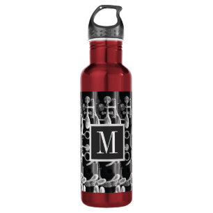 Red, Black, and White Monogram Clarinet 710 Ml Water Bottle