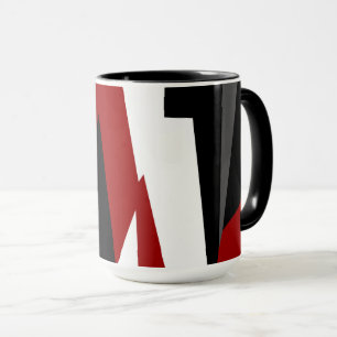 Red Black and White Mug
