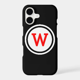 Red Black and White Ringed Circle Monogram