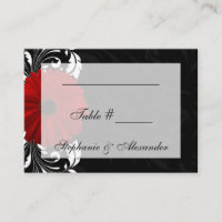 Red, Black and White Scroll Gerbera Daisy