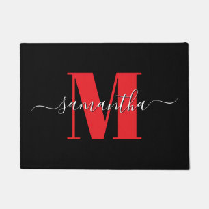 Red Black and White Signature Monogram 2025 Doormat