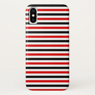 Red Black and white stripes design Case-Mate iPhone Case